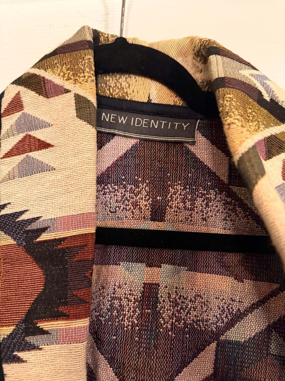 New Identity Southwestern Aztec Print Tapestry Button-Front Jacket - Picture 3 of 5